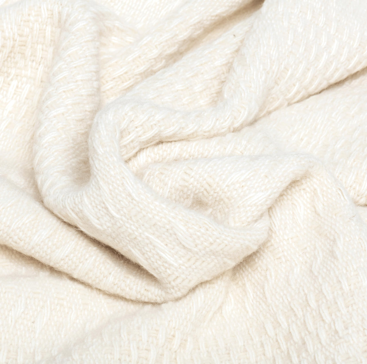 Adara Heavy Wool Blanket - Creamy White