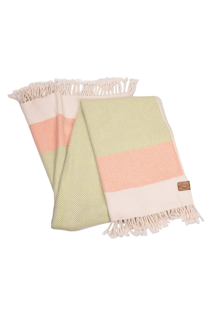 Solana Green Merino Wool Blanket
