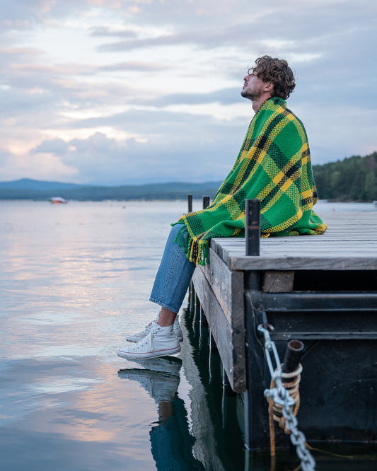 Sorin Green Plaid Wool Blanket