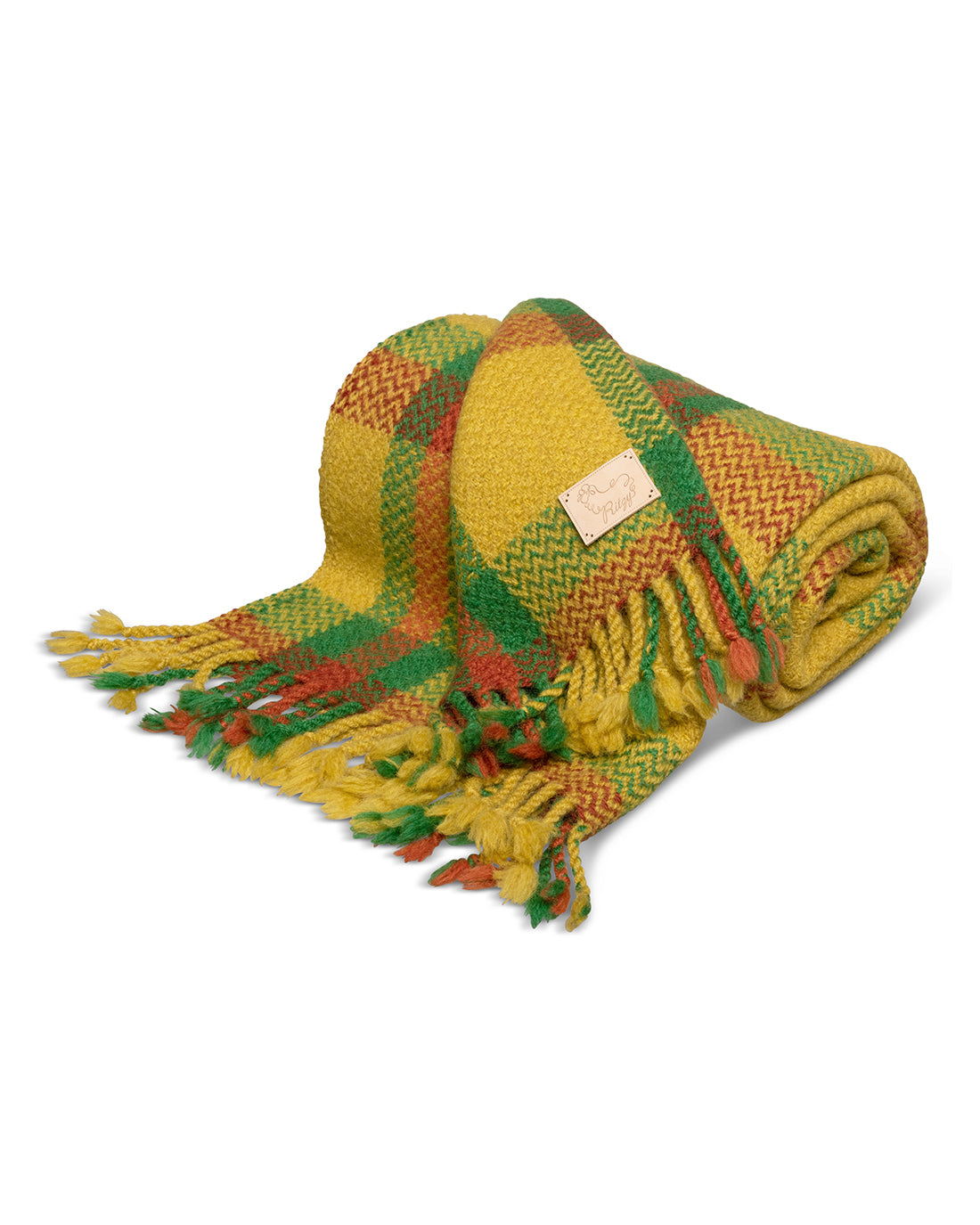 Sorin Yellow Plaid Wool Blanket