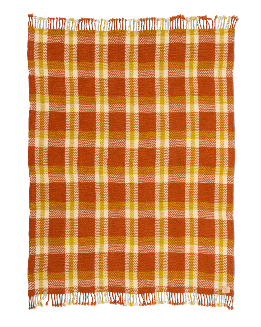 Sorin Orange Plaid Wool Blanket
